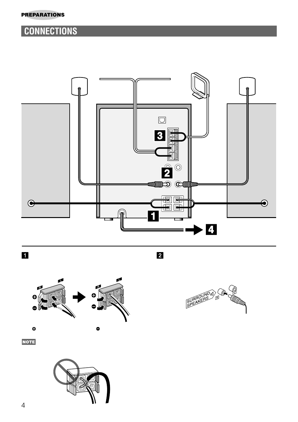 Connections | Aiwa NSX-AJ22 User Manual | Page 4 / 62