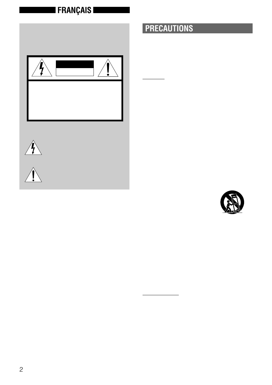 Nsx-aj22 u (f) p02~15, Français, Precautions | Avertissement | Aiwa NSX-AJ22 User Manual | Page 43 / 62