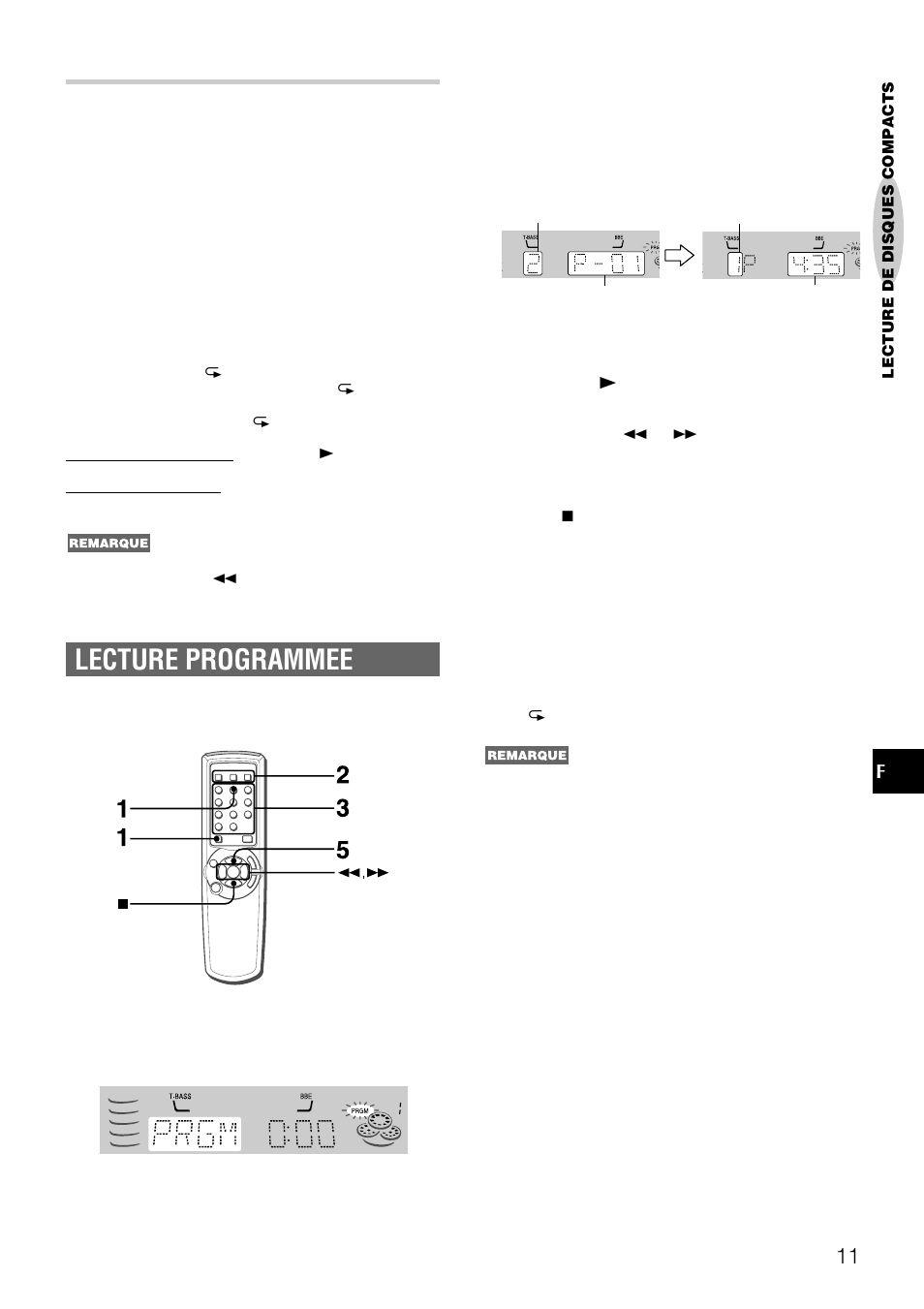 Lecture programmee, Lecture aleatoire/repetee | Aiwa NSX-AJ22 User Manual | Page 52 / 62