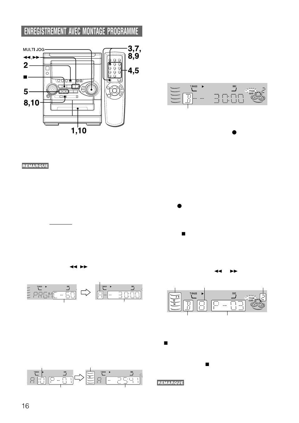 Nsx-aj22 u (f) p16~21, Enregistrement avec montage programme | Aiwa NSX-AJ22 User Manual | Page 57 / 62