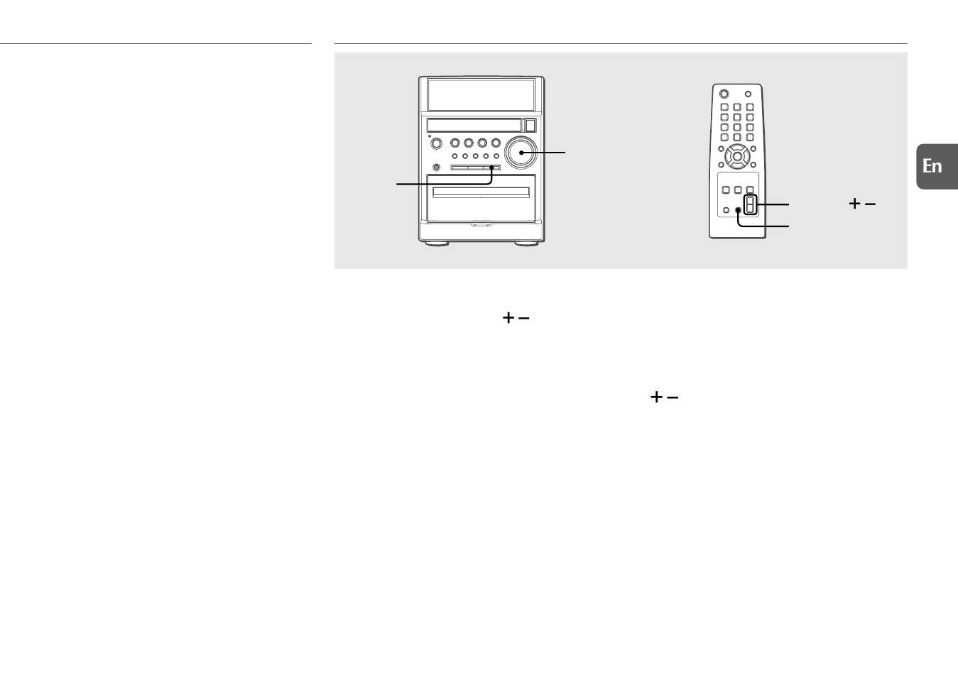 Sound adjustments, Volume, Adjustments | Bass and treble, 11 en | Aiwa XR-EM50 User Manual | Page 11 / 20