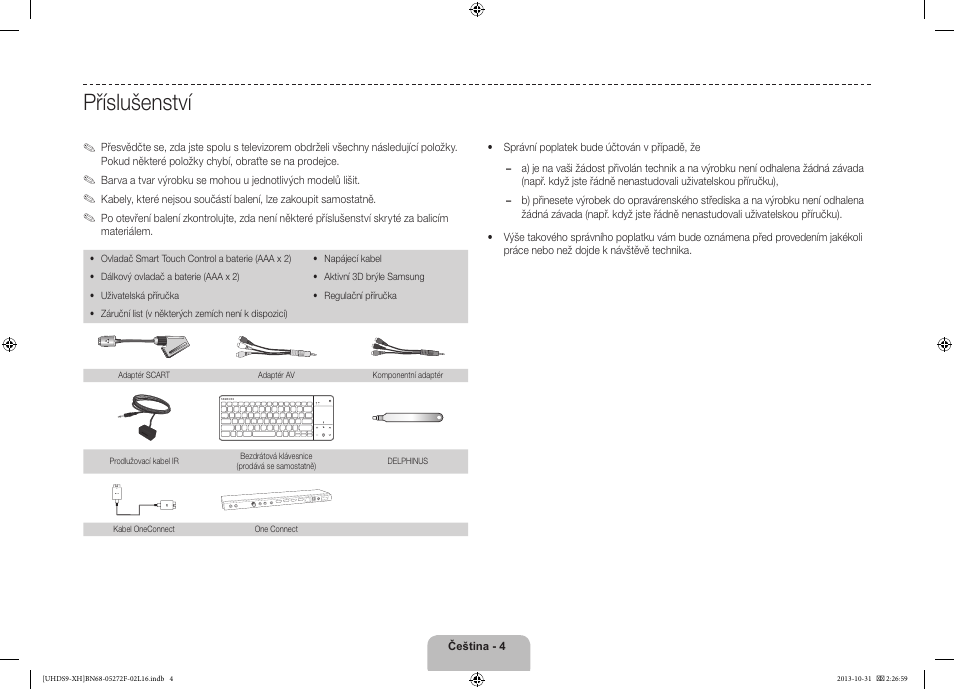 Příslušenství | Samsung UE85S9ST User Manual | Page 148 / 385