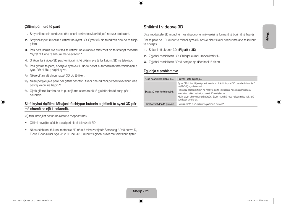 Shikimi i videove 3d | Samsung UE85S9ST User Manual | Page 261 / 385