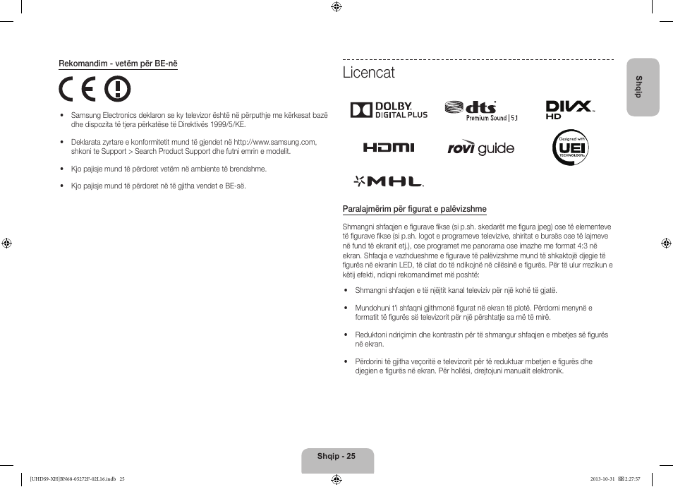 Licencat | Samsung UE85S9ST User Manual | Page 265 / 385