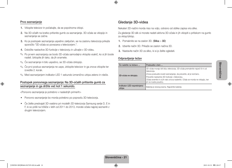 Gledanje 3d-videa | Samsung UE85S9ST User Manual | Page 309 / 385