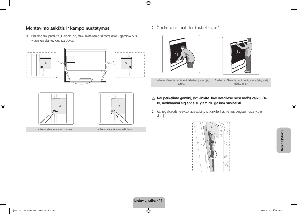 Montavimo aukštis ir kampo nustatymas | Samsung UE85S9ST User Manual | Page 347 / 385