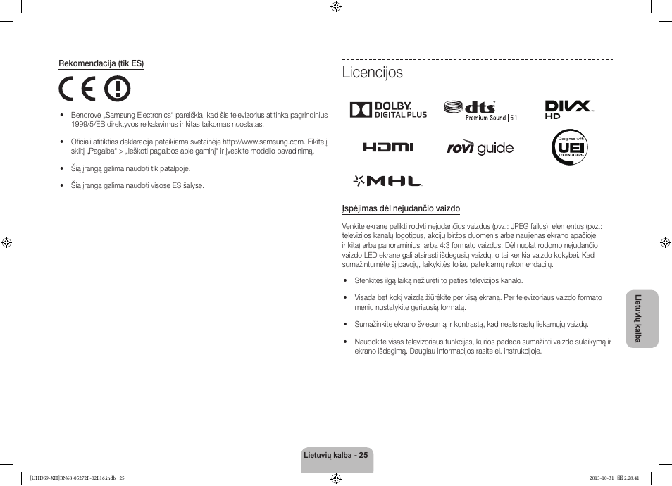 Licencijos | Samsung UE85S9ST User Manual | Page 361 / 385