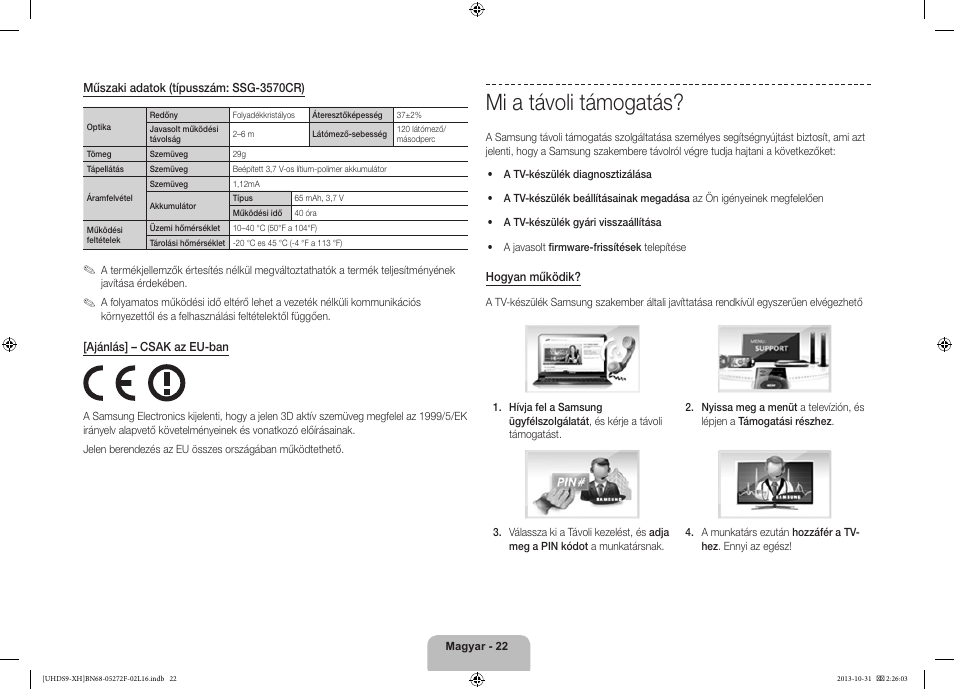 Mi a távoli támogatás | Samsung UE85S9ST User Manual | Page 46 / 385