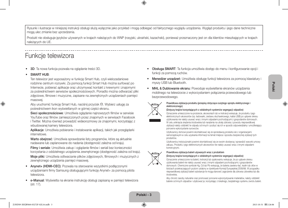 Funkcje telewizora | Samsung UE85S9ST User Manual | Page 51 / 385