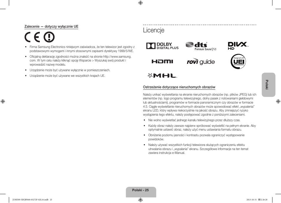 Licencje | Samsung UE85S9ST User Manual | Page 73 / 385