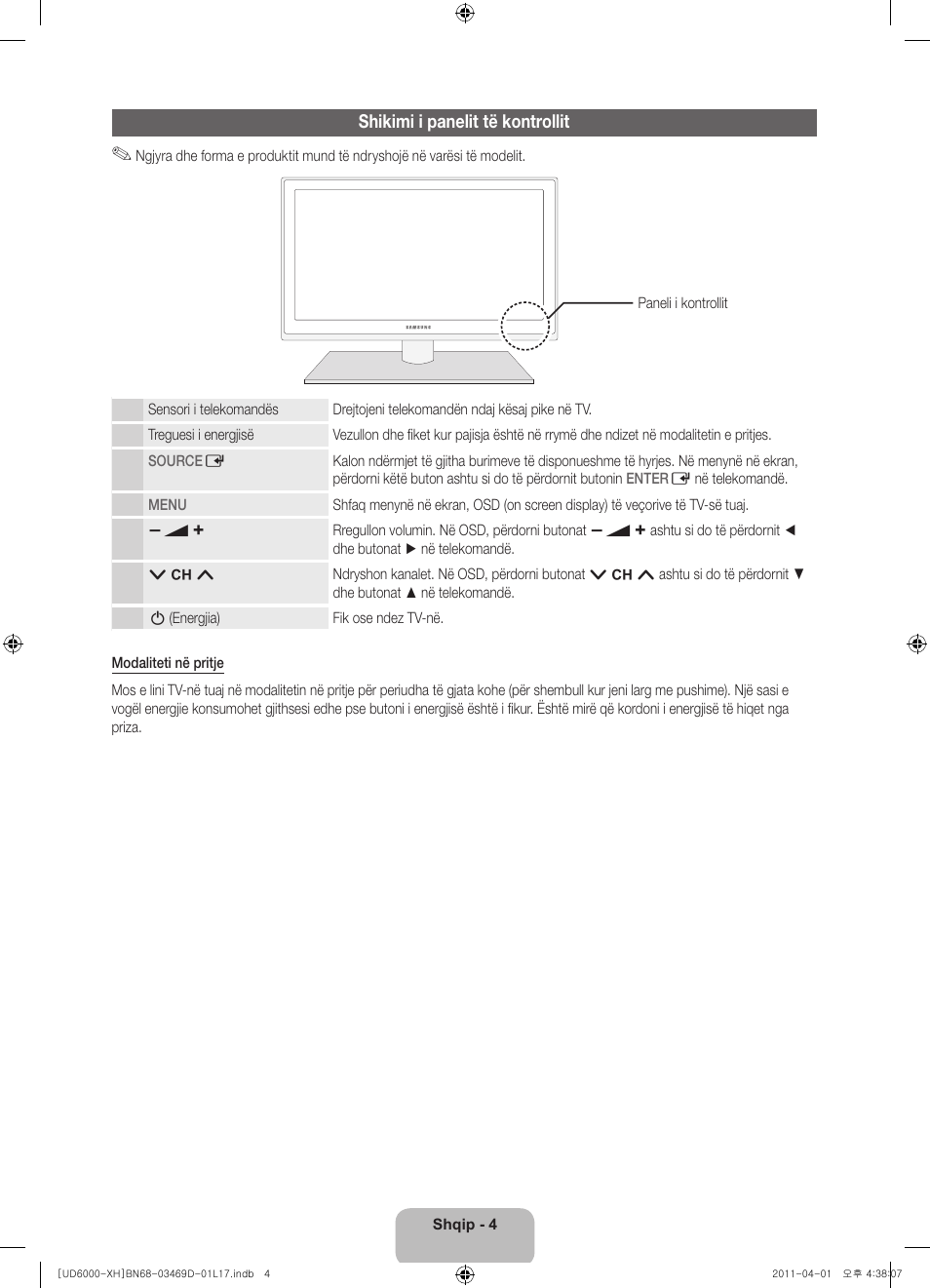 Shikimi i panelit të kontrollit | Samsung UE46D6000TW User Manual | Page 206 / 344