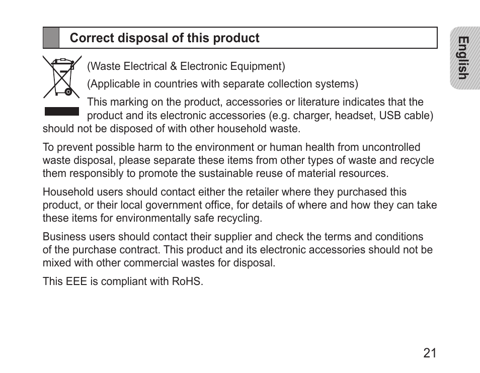 Correct disposal of this product | Samsung BHM1100 User Manual | Page 23 / 149