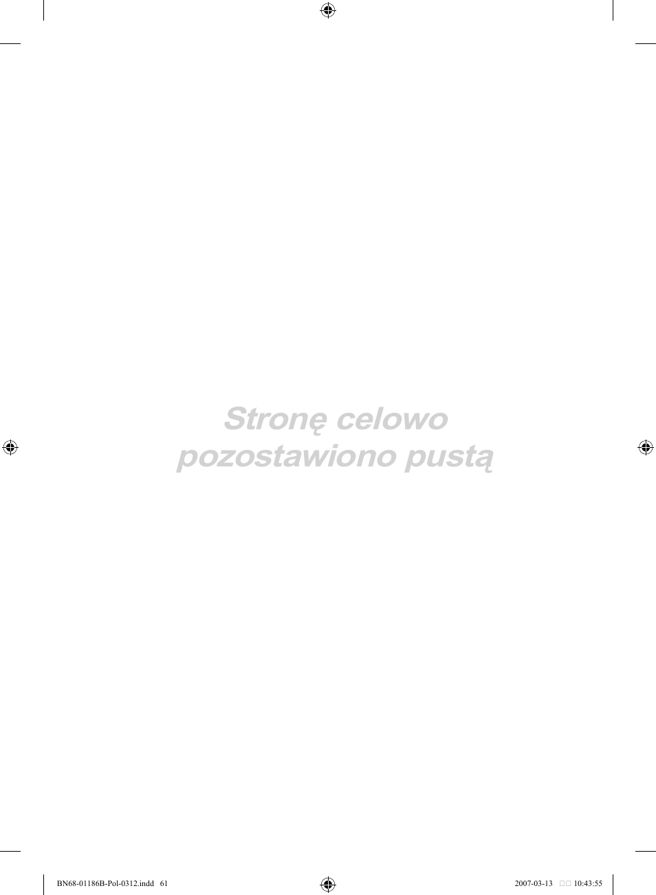 Stronę celowo pozostawiono pustą | Samsung LE46M87BD User Manual | Page 187 / 560