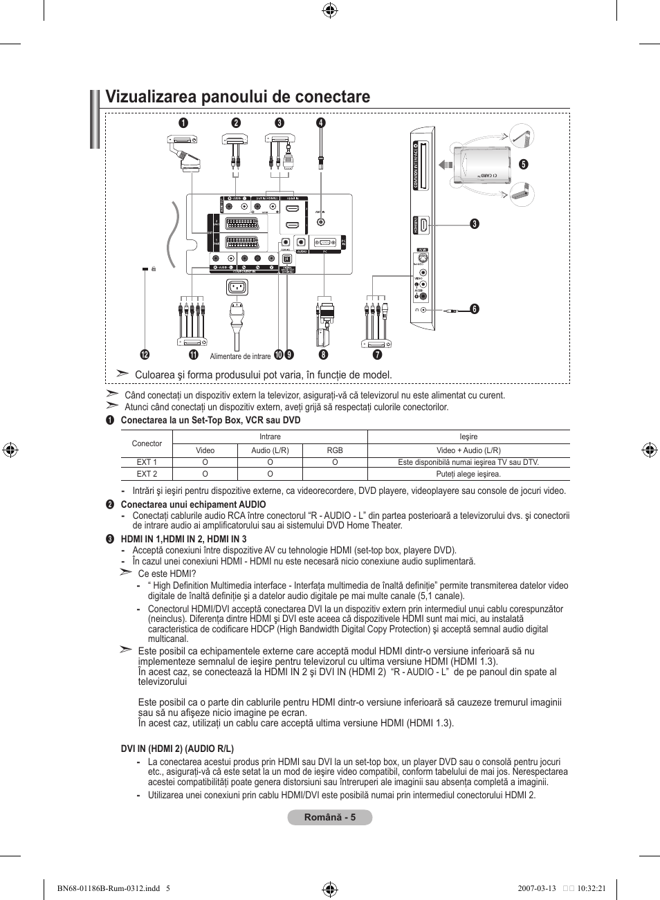 Vizualizarea panoului de conectare | Samsung LE46M87BD User Manual | Page 503 / 560
