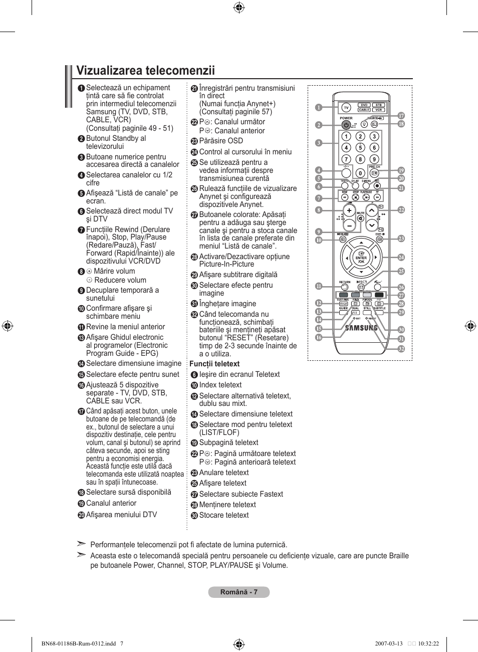 Vizualizarea telecomenzii | Samsung LE46M87BD User Manual | Page 505 / 560