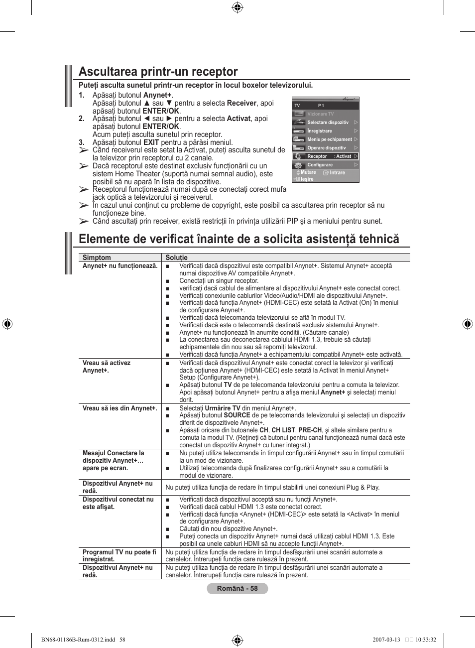 Ascultarea printr-un receptor | Samsung LE46M87BD User Manual | Page 556 / 560