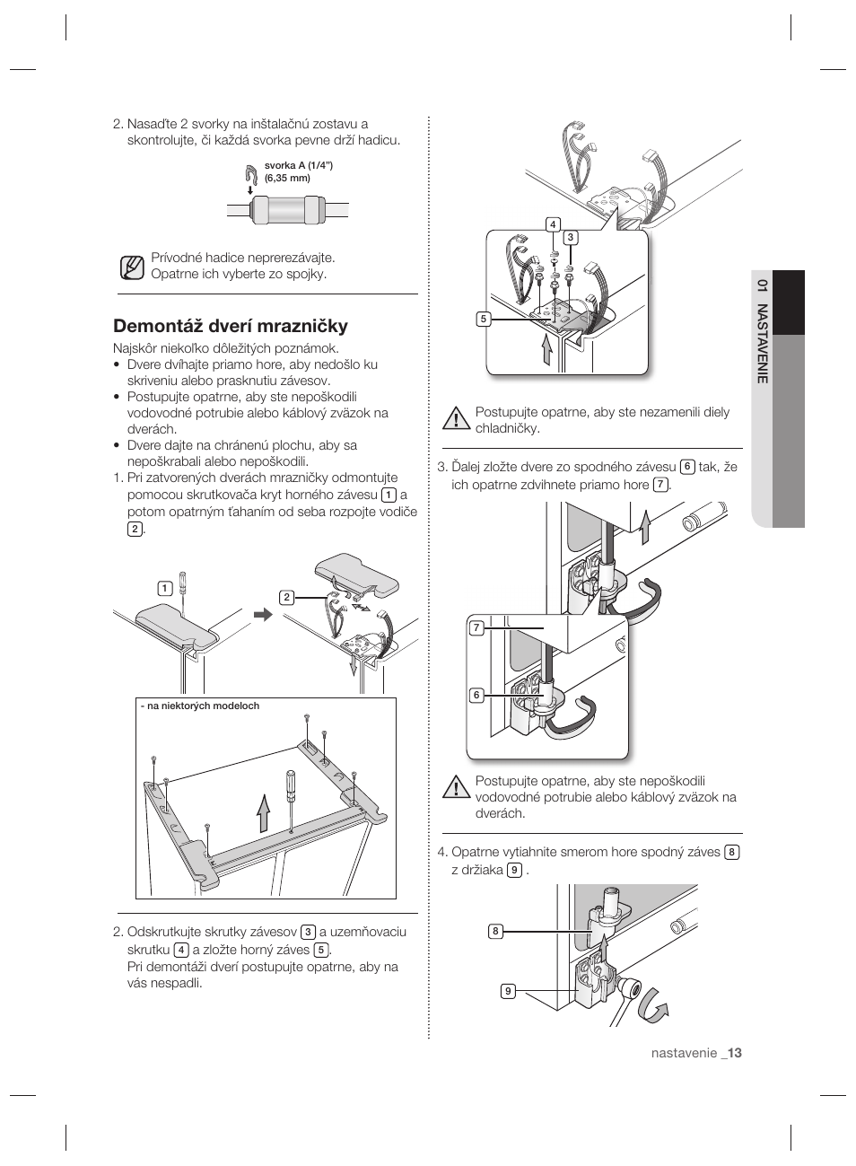 Demontáž dverí mrazničky | Samsung RSG5PURS User Manual | Page 117 / 132