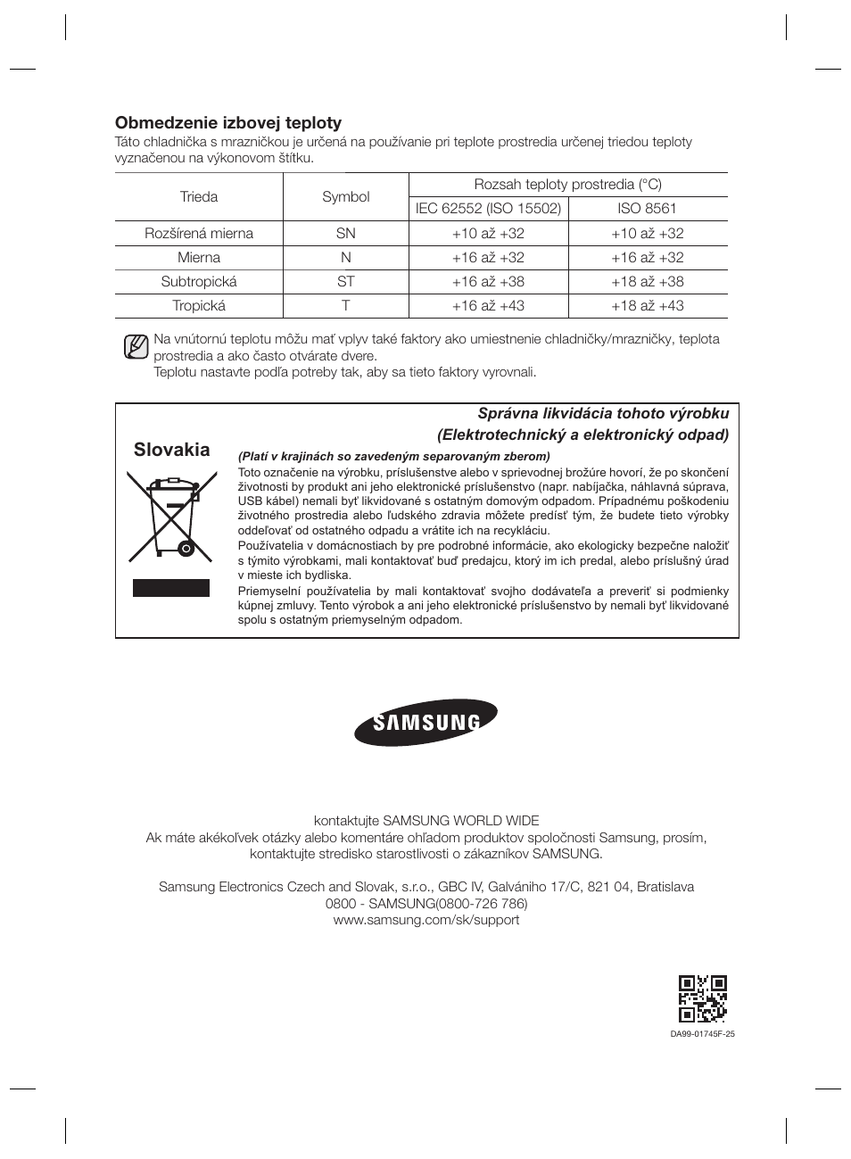 Slovakia | Samsung RSG5PURS User Manual | Page 132 / 132