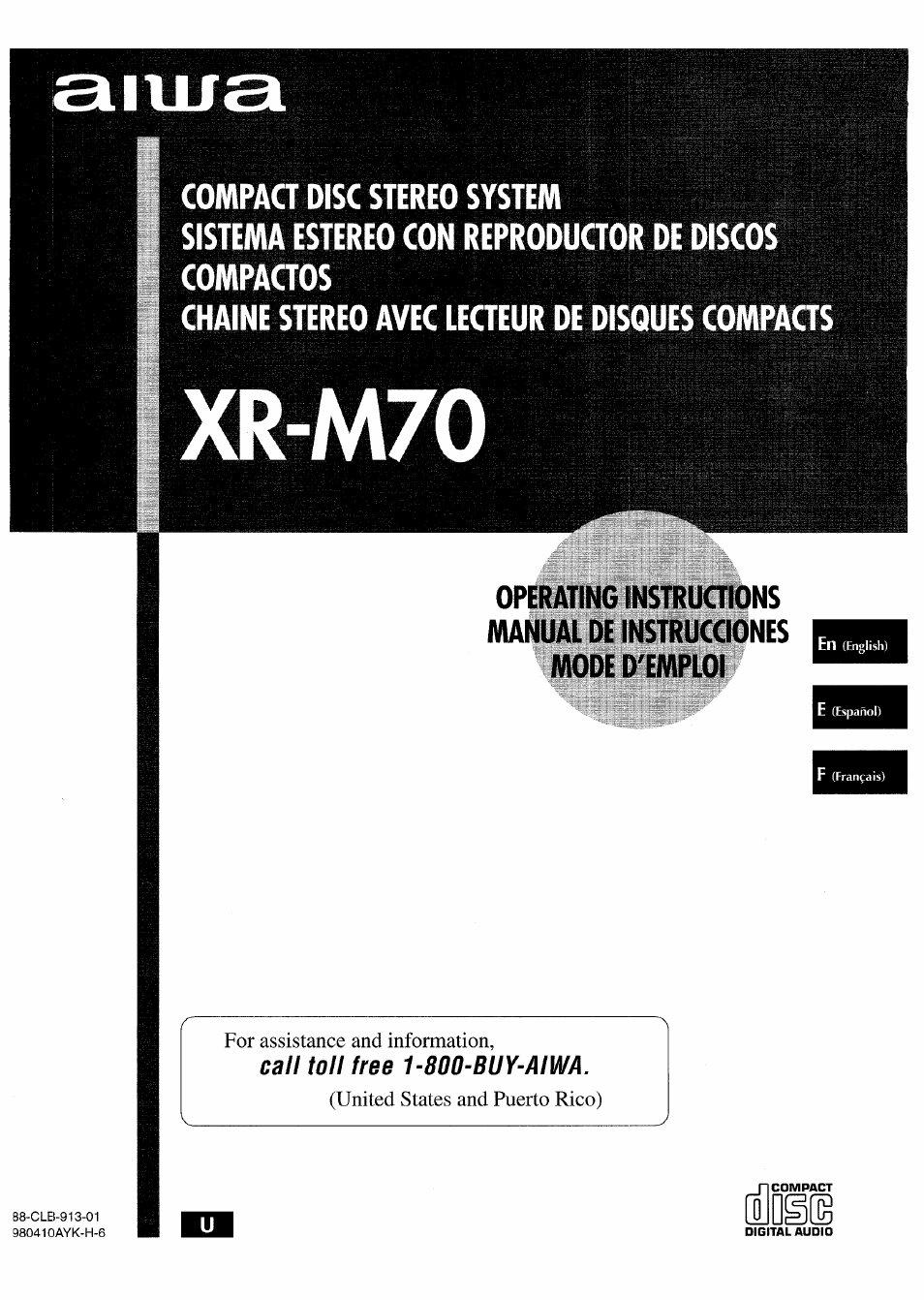 Aiwa XR-M70 User Manual | 56 pages