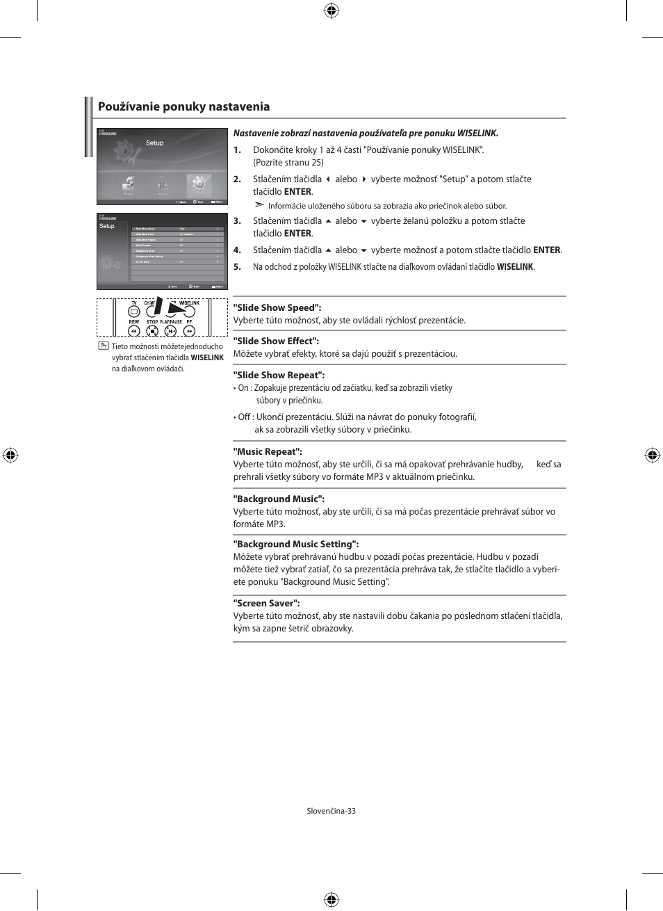 Používanie ponuky nastavenia | Samsung LE40N71B User Manual | Page 255 / 355