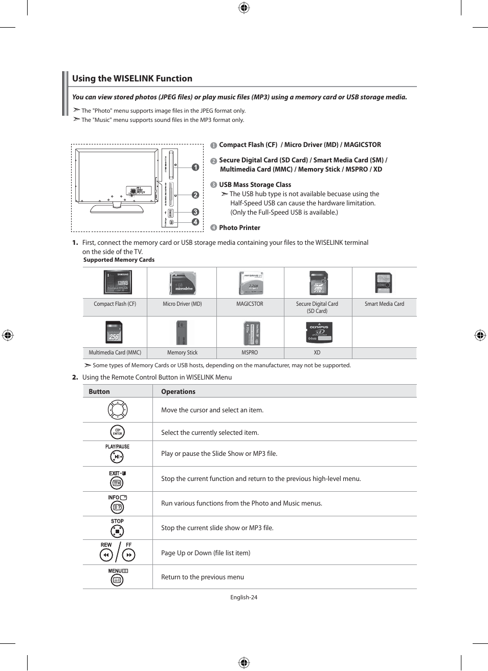 Wiselink, Using the wiselink function | Samsung LE40N71B User Manual | Page 26 / 355