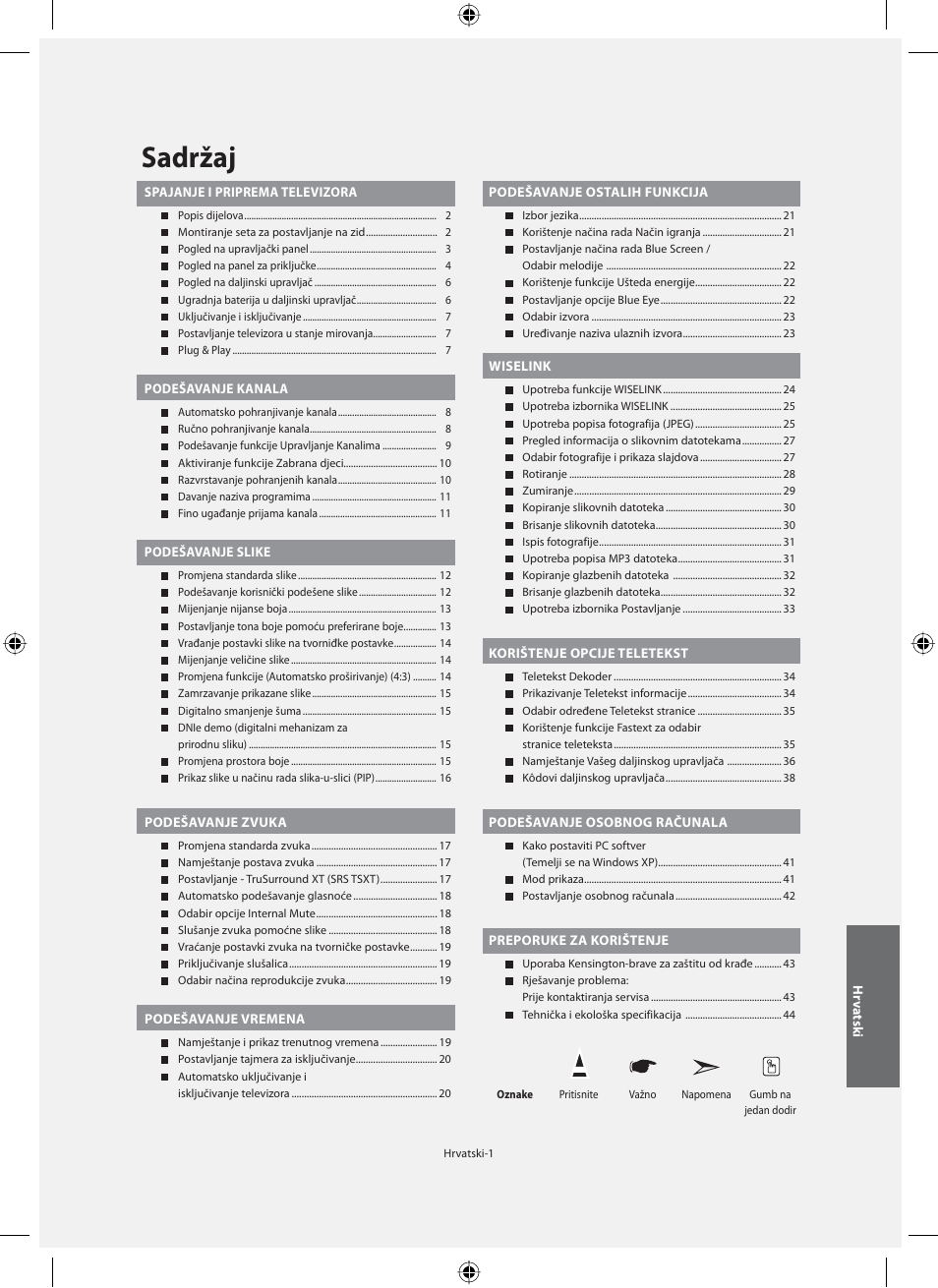 Sadržaj | Samsung LE40N71B User Manual | Page 267 / 355