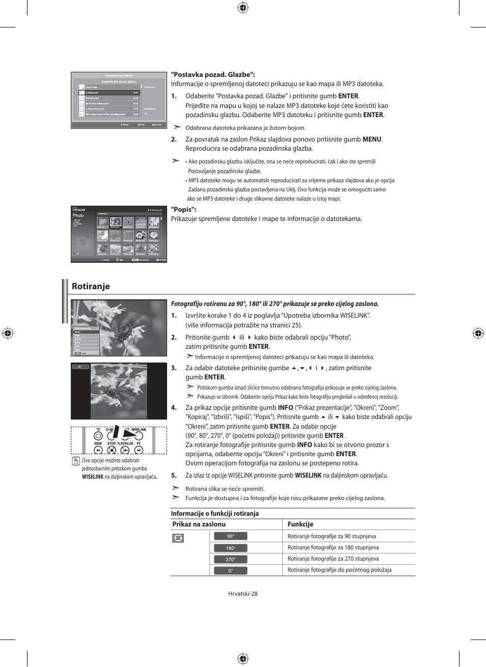 Rotiranje | Samsung LE40N71B User Manual | Page 294 / 355