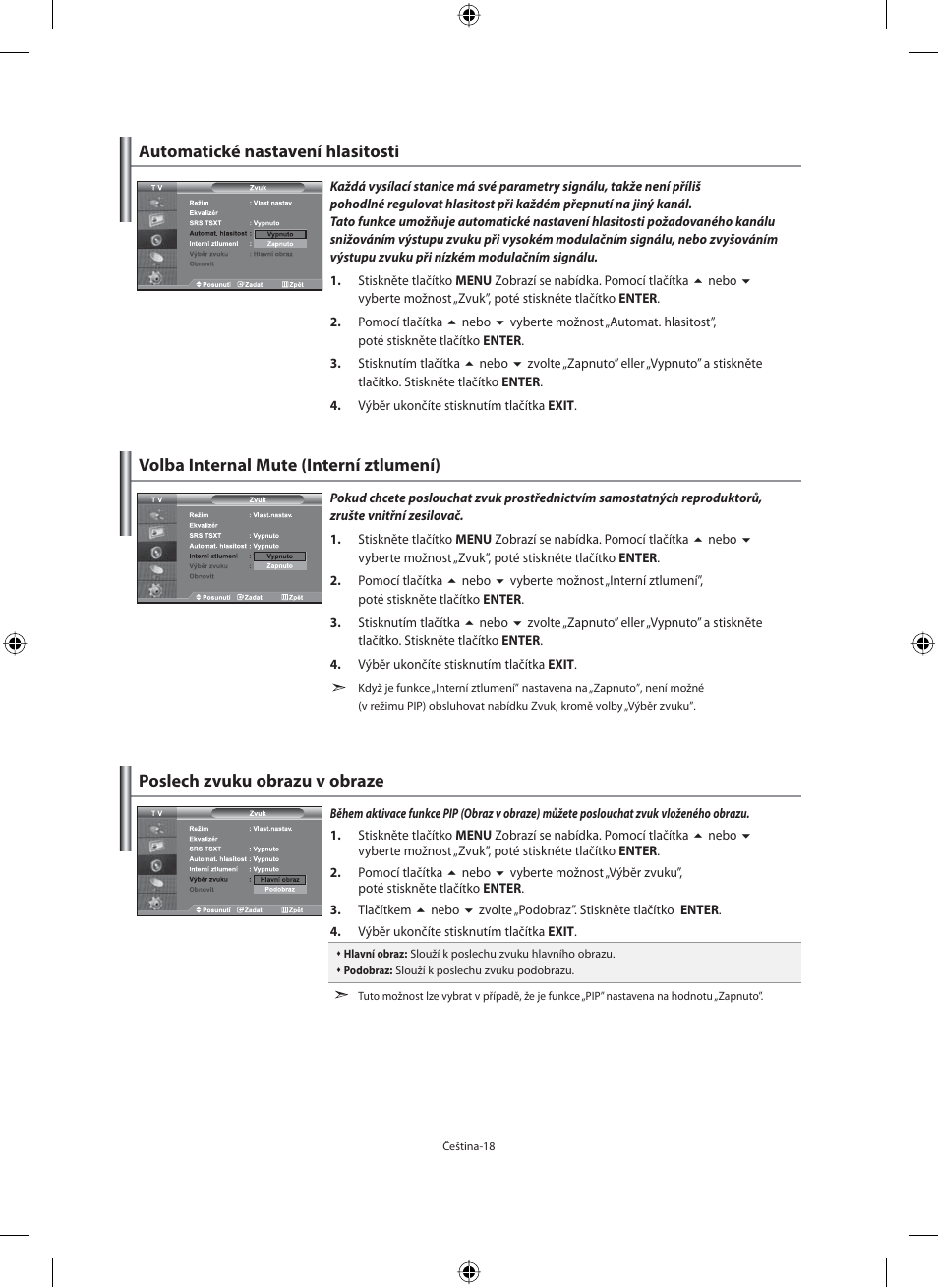 Poslech zvuku obrazu v obraze | Samsung LE40N71B User Manual | Page 328 / 355