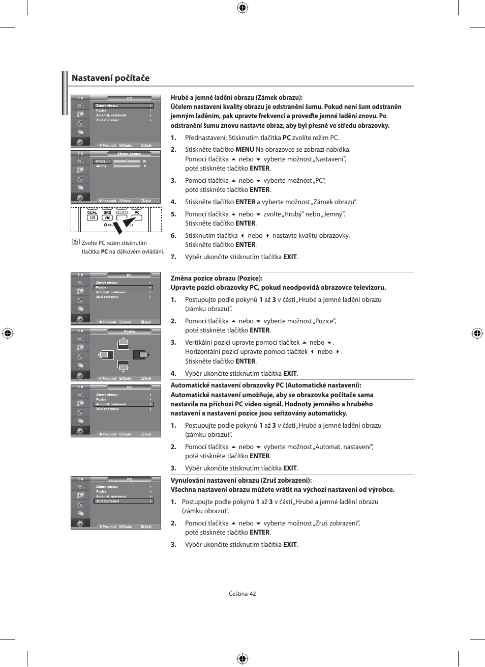 Nastavení počítače | Samsung LE40N71B User Manual | Page 352 / 355
