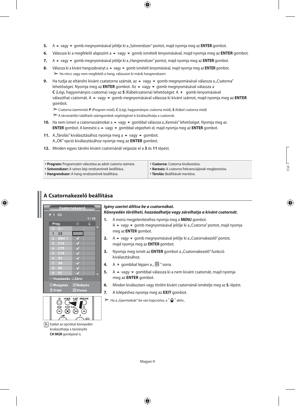 A csatornakezelő beállítása | Samsung LE40N71B User Manual | Page 55 / 355