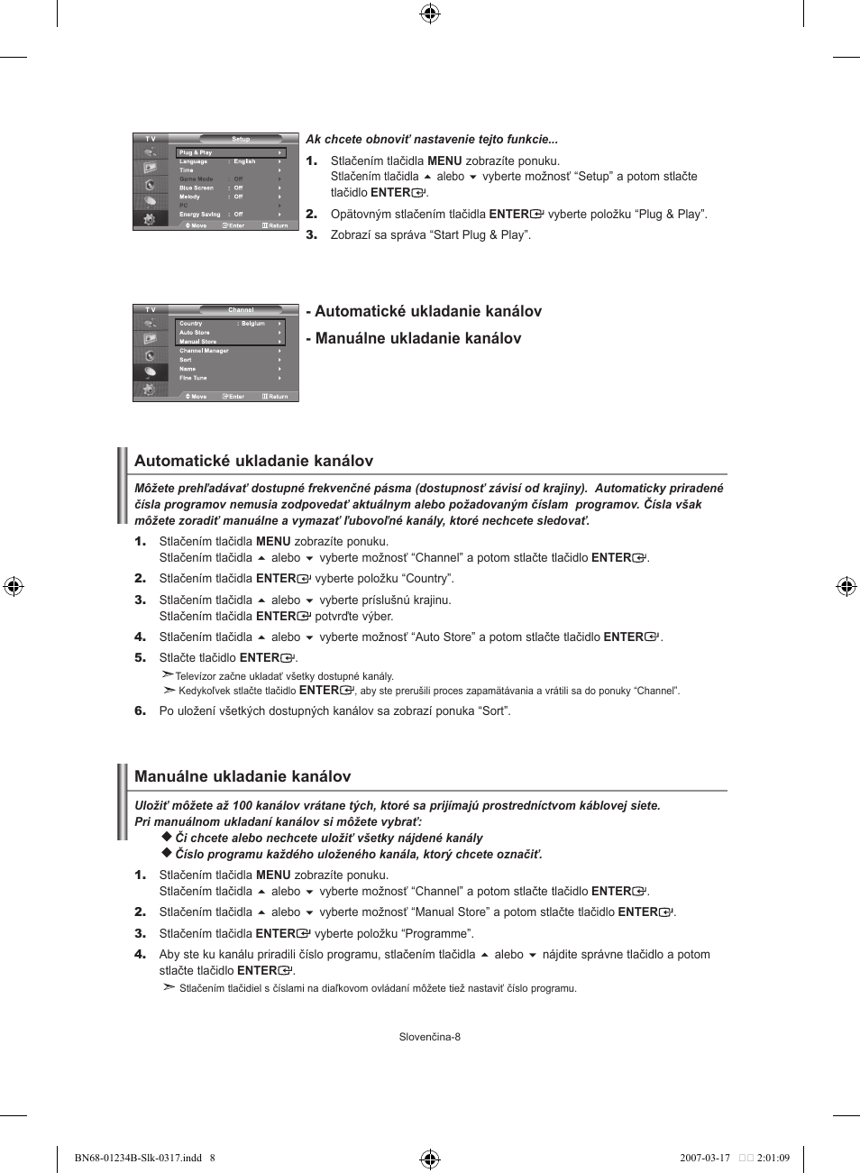Automatické ukladanie kanálov | Samsung LE37S62B User Manual | Page 150 / 282