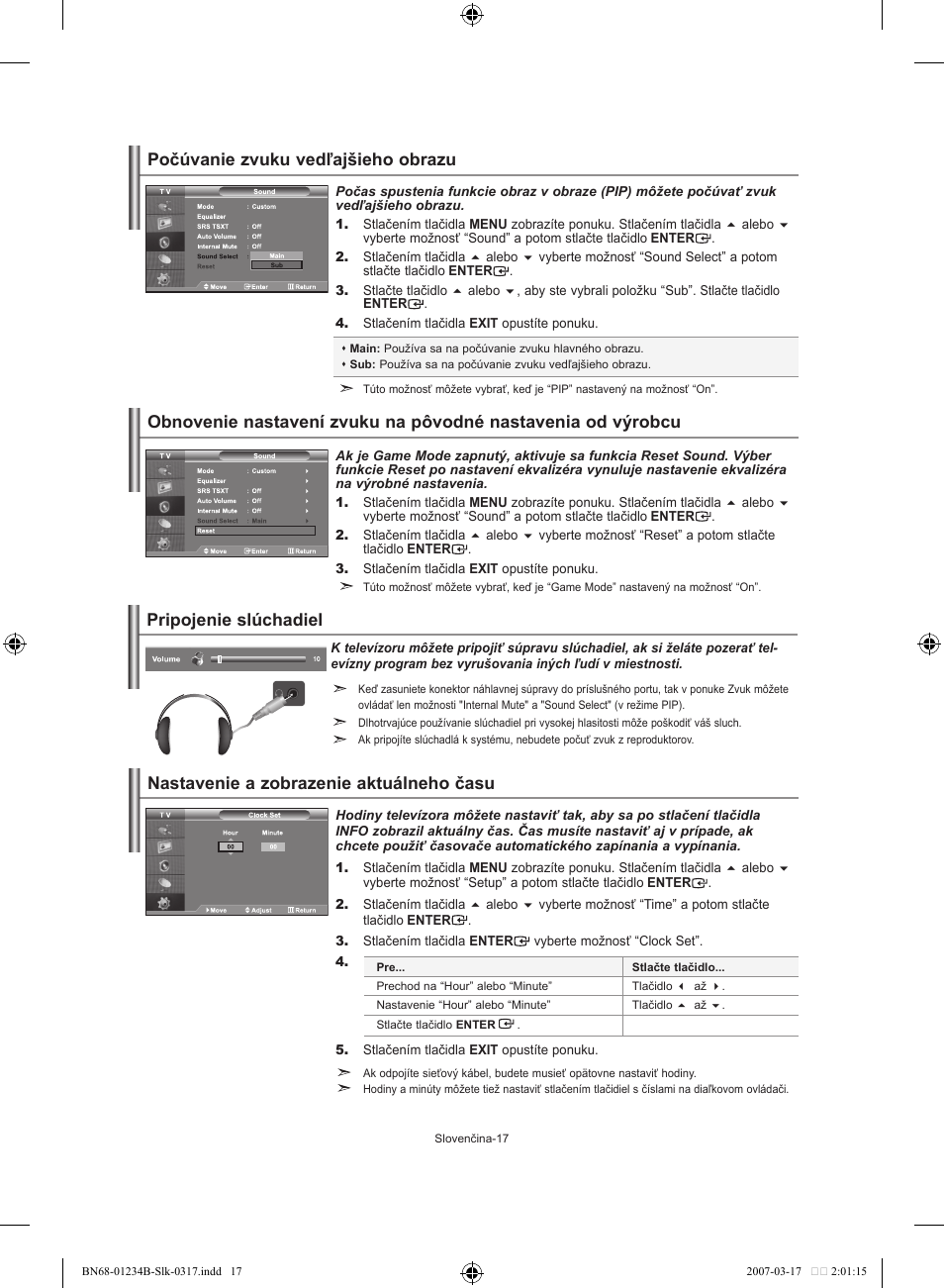 Počúvanie zvuku vedľajšieho obrazu, Pripojenie slúchadiel | Samsung LE37S62B User Manual | Page 159 / 282