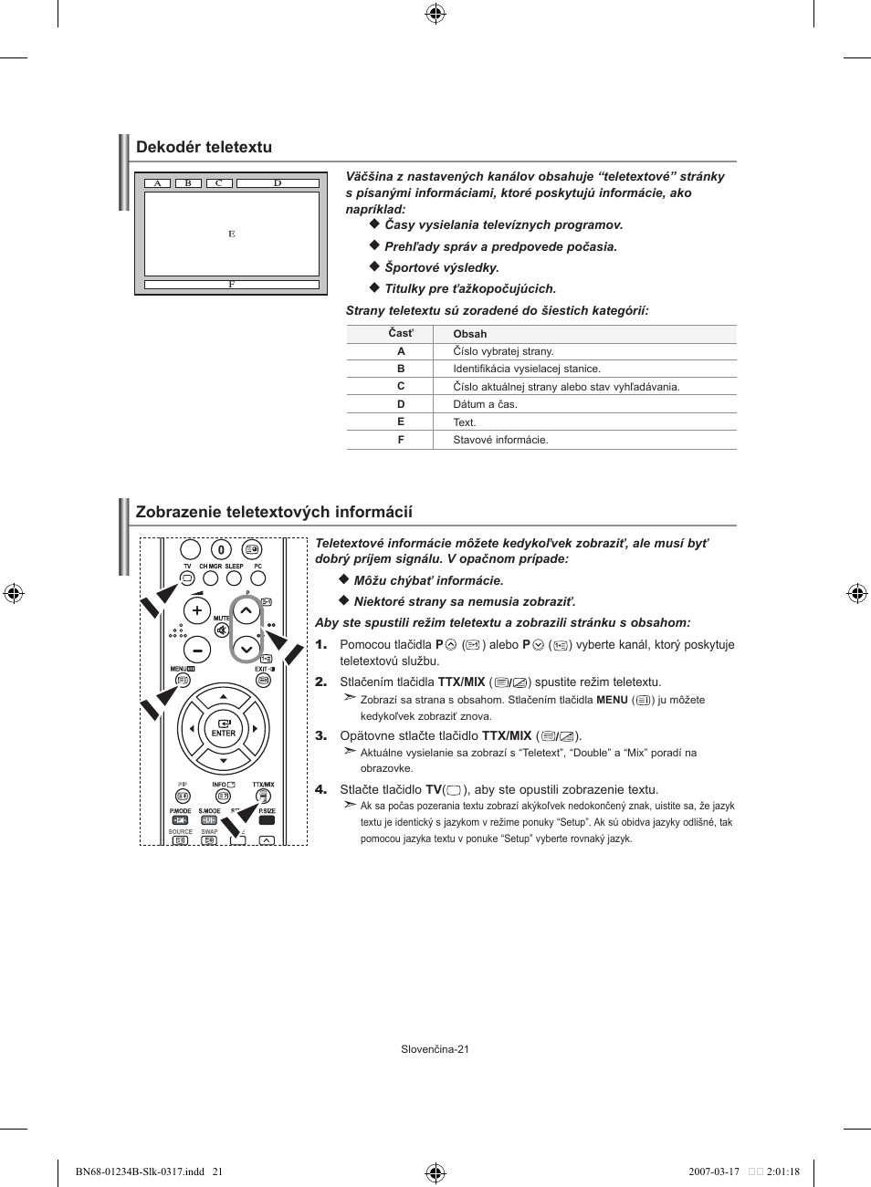 Dekodér teletextu, Zobrazenie teletextových informácií | Samsung LE37S62B User Manual | Page 163 / 282