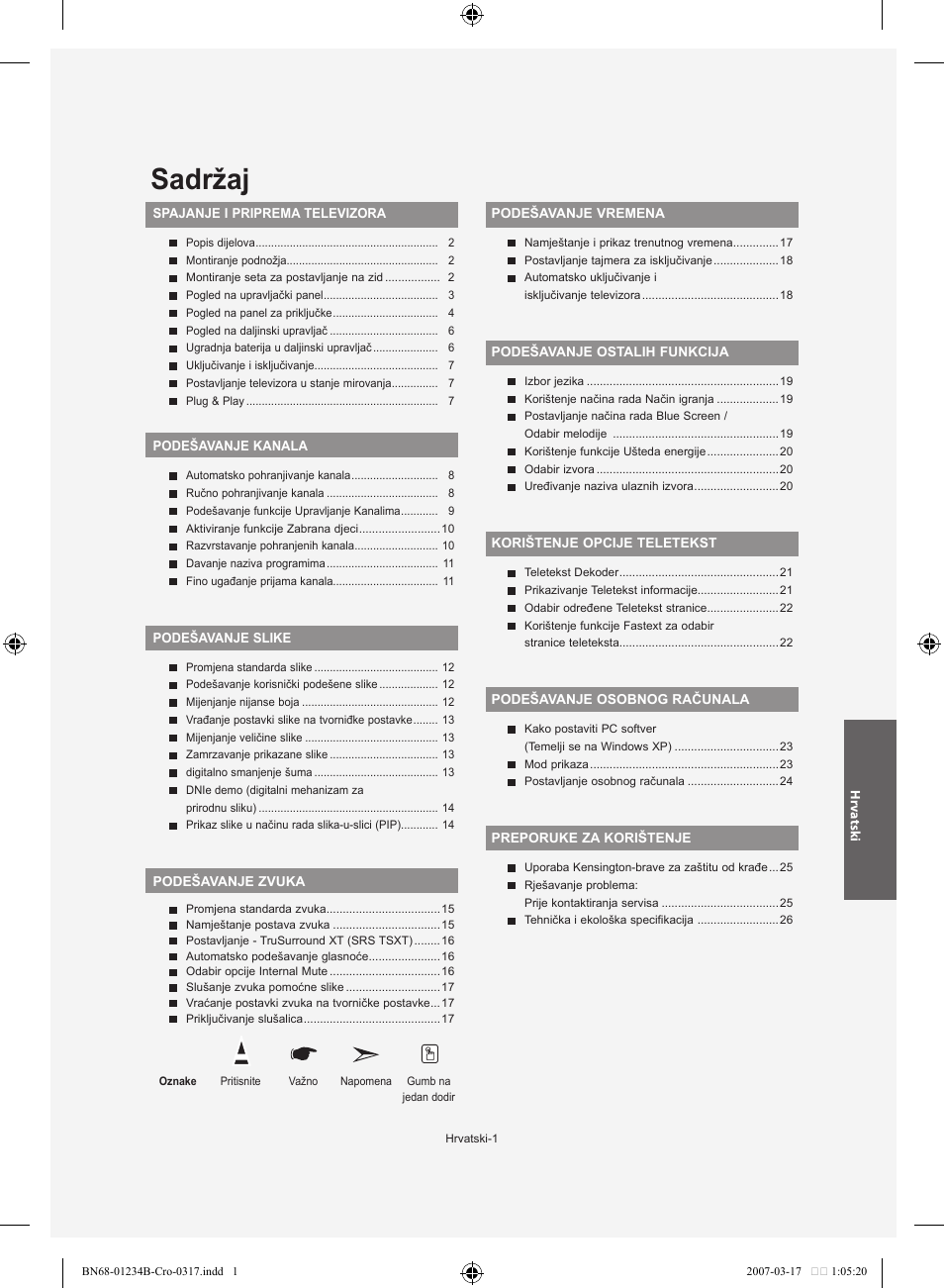 Sadržaj | Samsung LE37S62B User Manual | Page 171 / 282