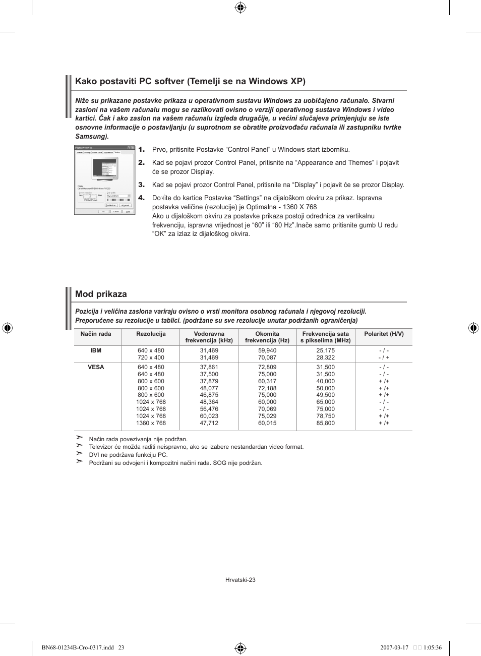 Mod prikaza | Samsung LE37S62B User Manual | Page 193 / 282