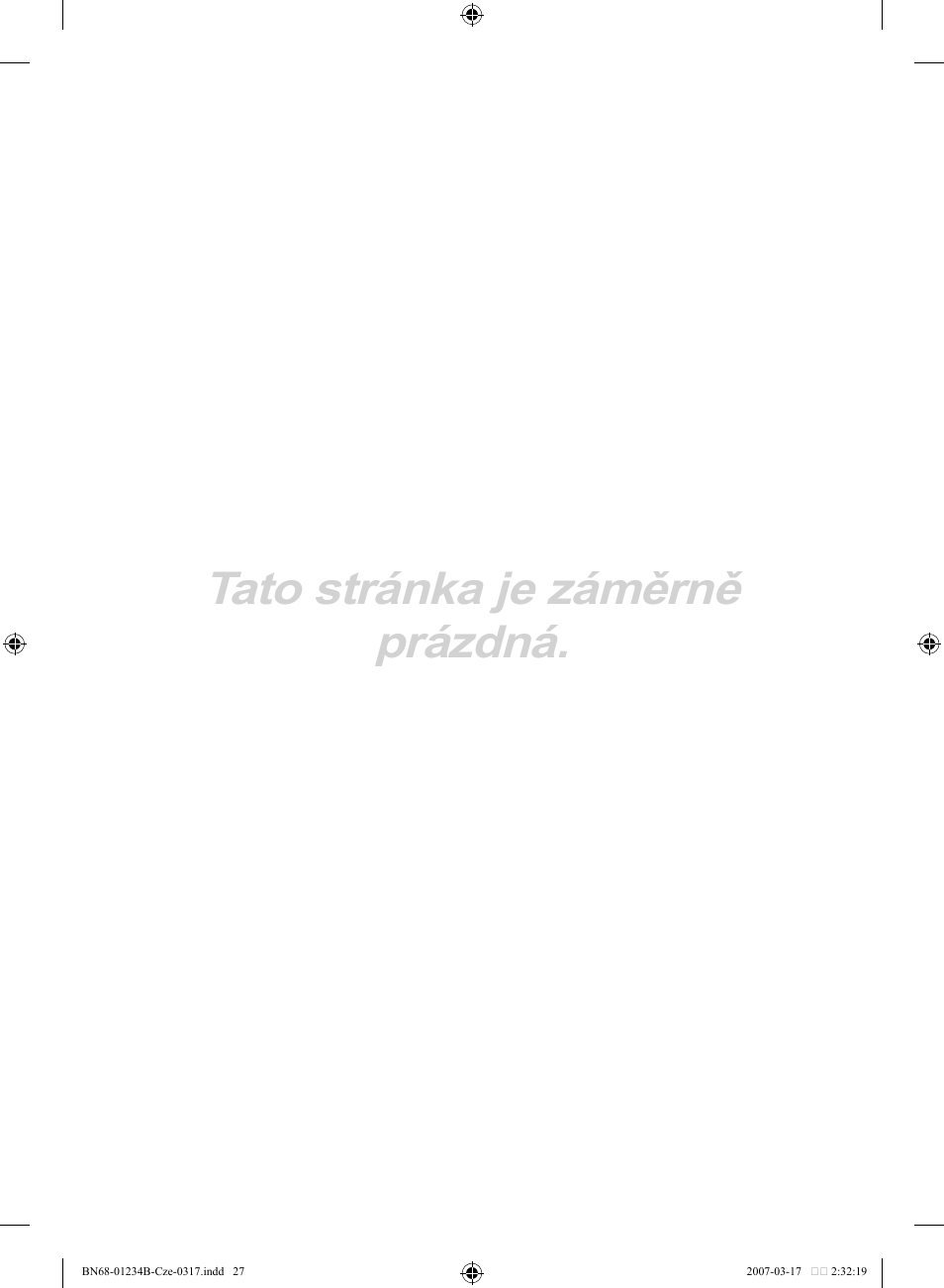 Tato stránka je záměrně prázdná | Samsung LE37S62B User Manual | Page 225 / 282