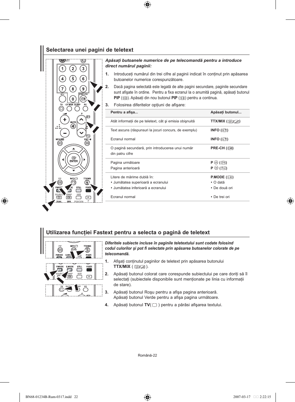 Selectarea unei pagini de teletext | Samsung LE37S62B User Manual | Page 248 / 282