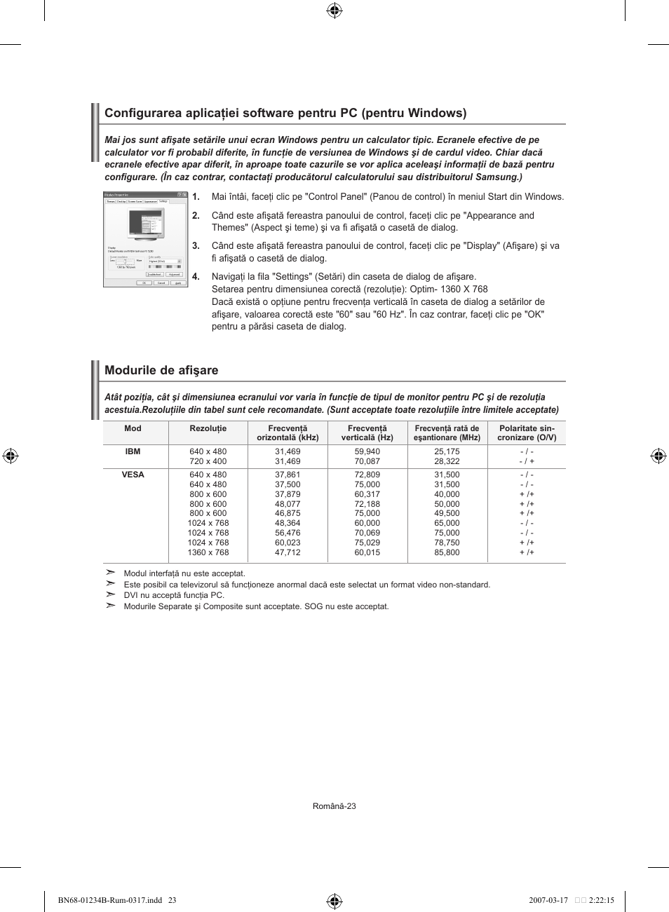 Modurile de afişare | Samsung LE37S62B User Manual | Page 249 / 282