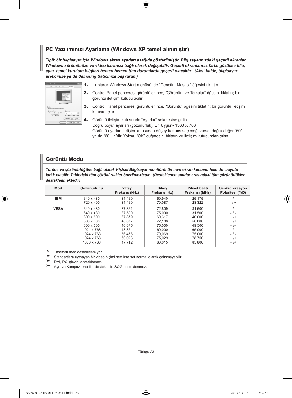 Görüntü modu | Samsung LE37S62B User Manual | Page 277 / 282