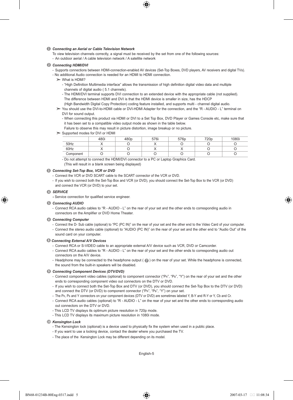 Samsung LE37S62B User Manual | Page 7 / 282