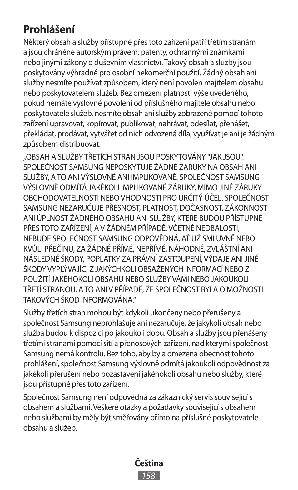 Prohlášení | Samsung SM-T230 User Manual | Page 159 / 732