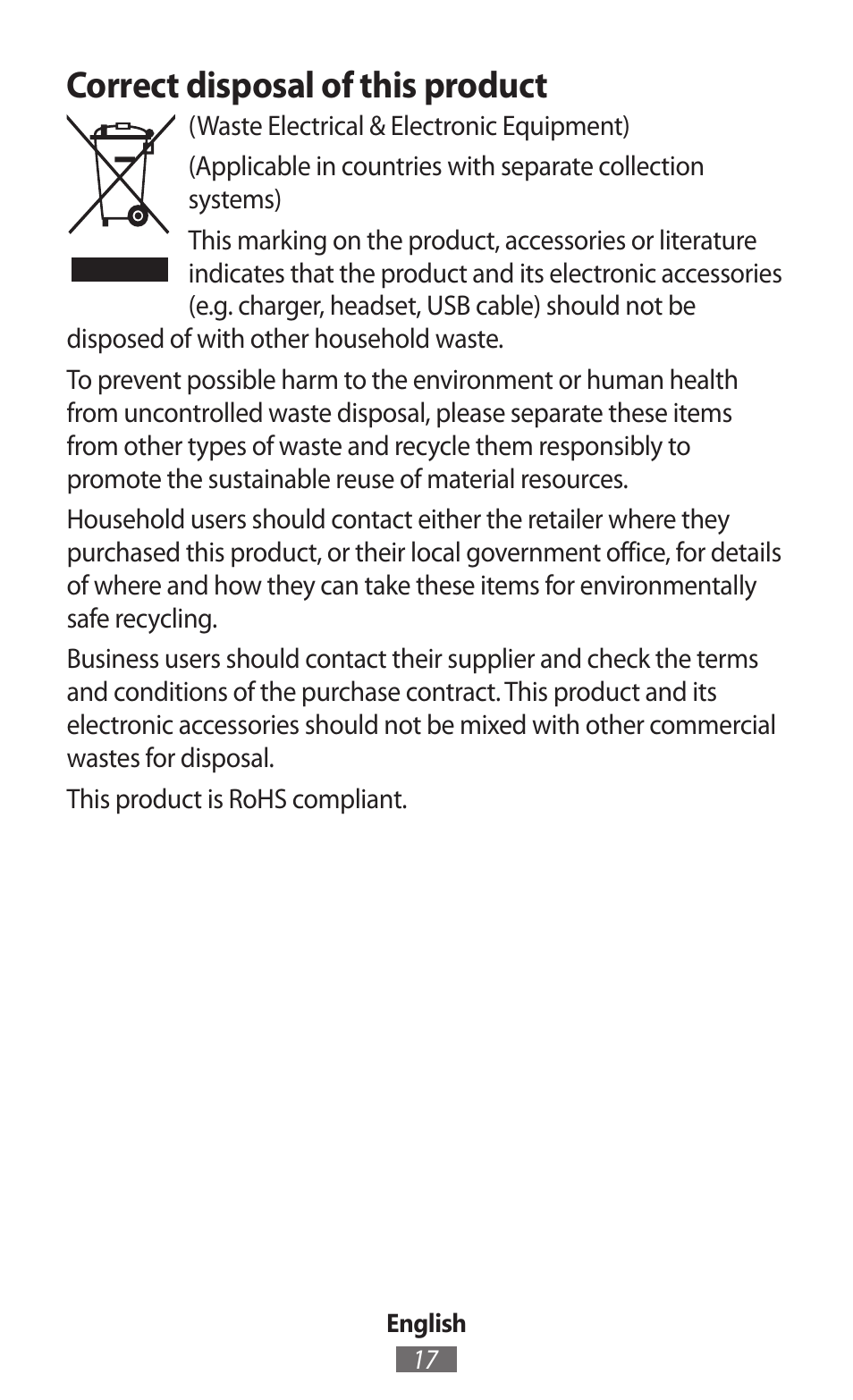 Correct disposal of this product | Samsung SM-T230 User Manual | Page 18 / 732