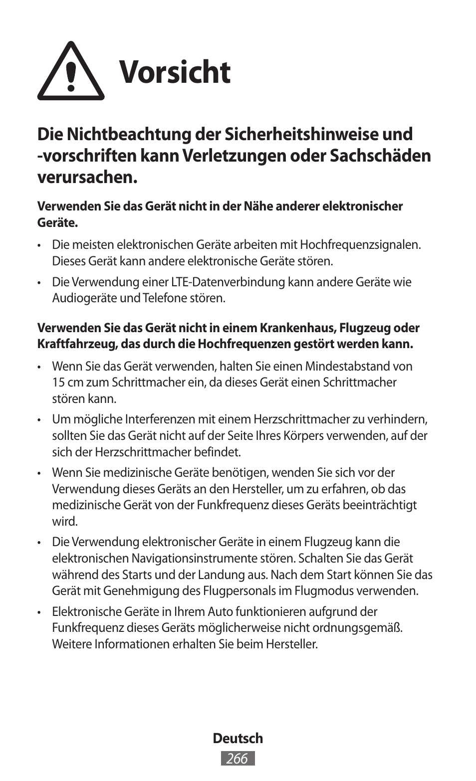 Vorsicht | Samsung SM-T230 User Manual | Page 267 / 732