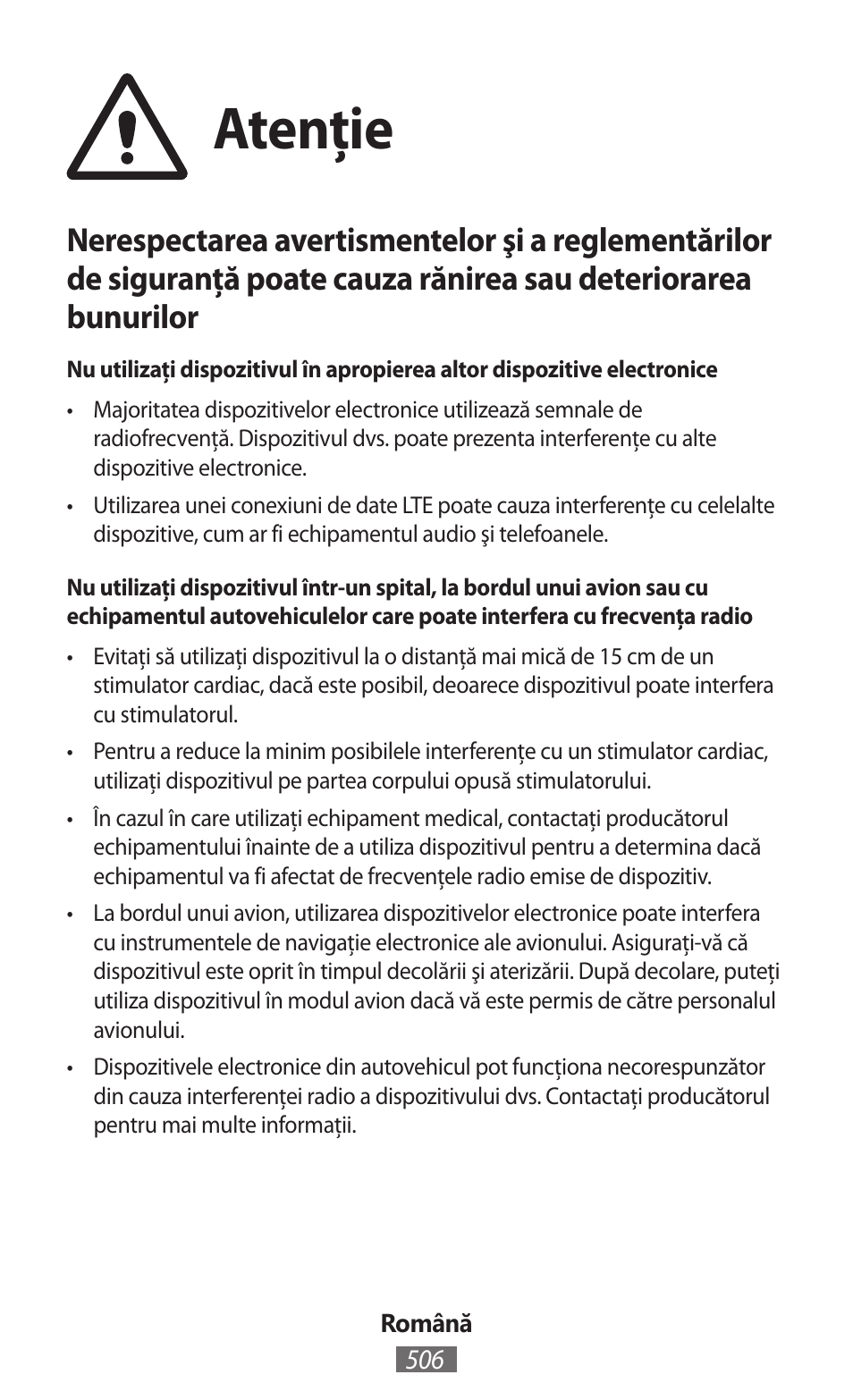 Atenţie | Samsung SM-T230 User Manual | Page 507 / 732