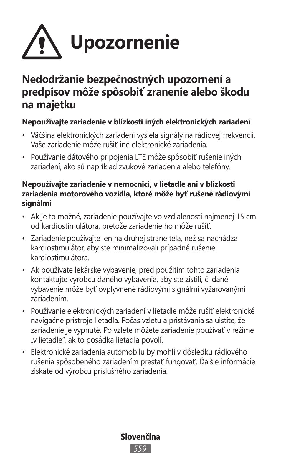 Upozornenie | Samsung SM-T230 User Manual | Page 560 / 732