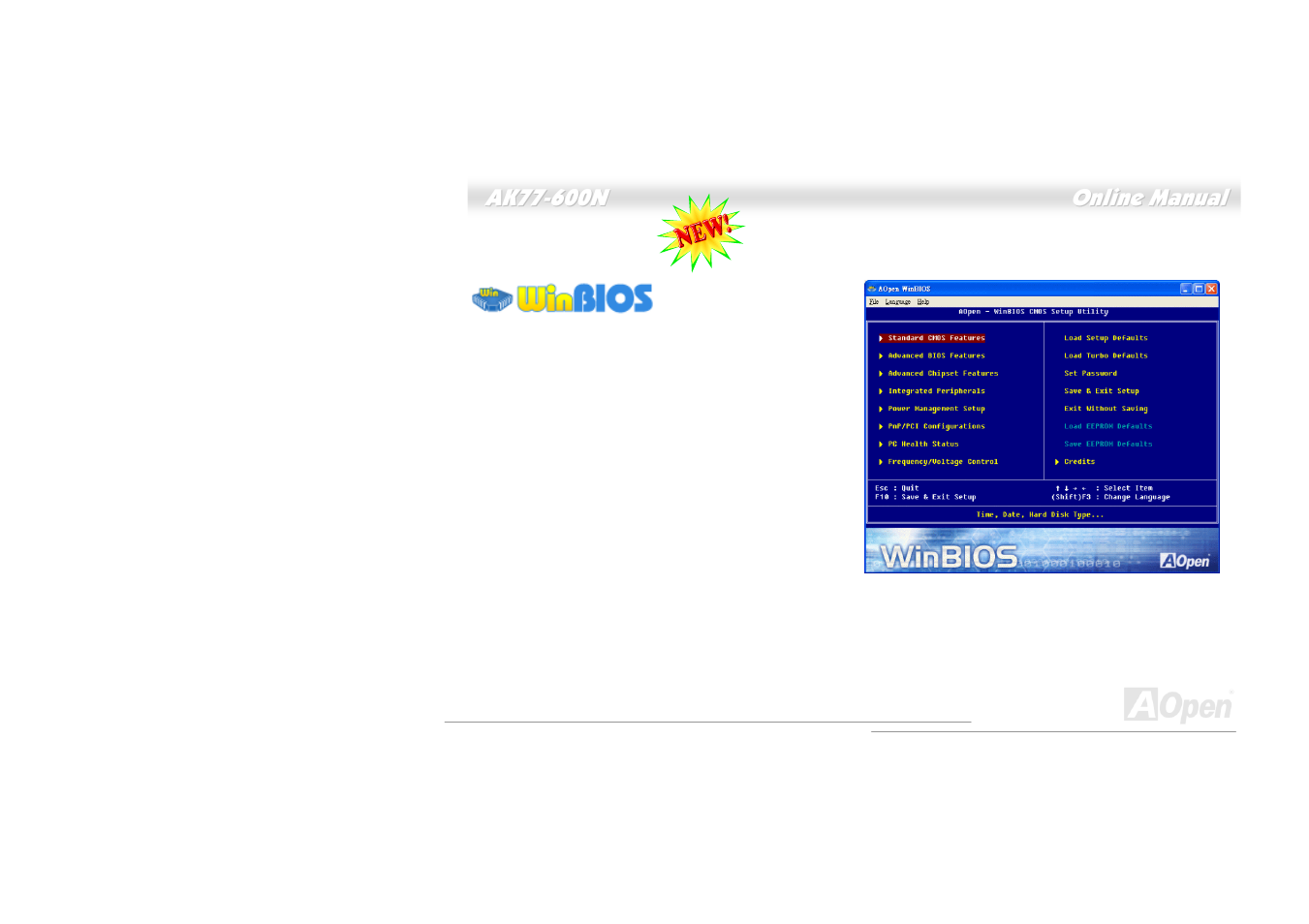 Winbios utility | AOpen AK77-600N User Manual | Page 71 / 111