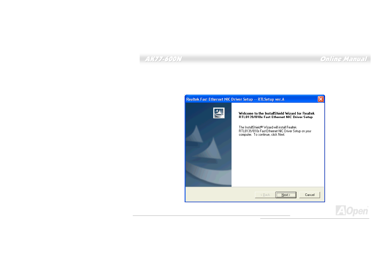 Installing lan driver | AOpen AK77-600N User Manual | Page 80 / 111