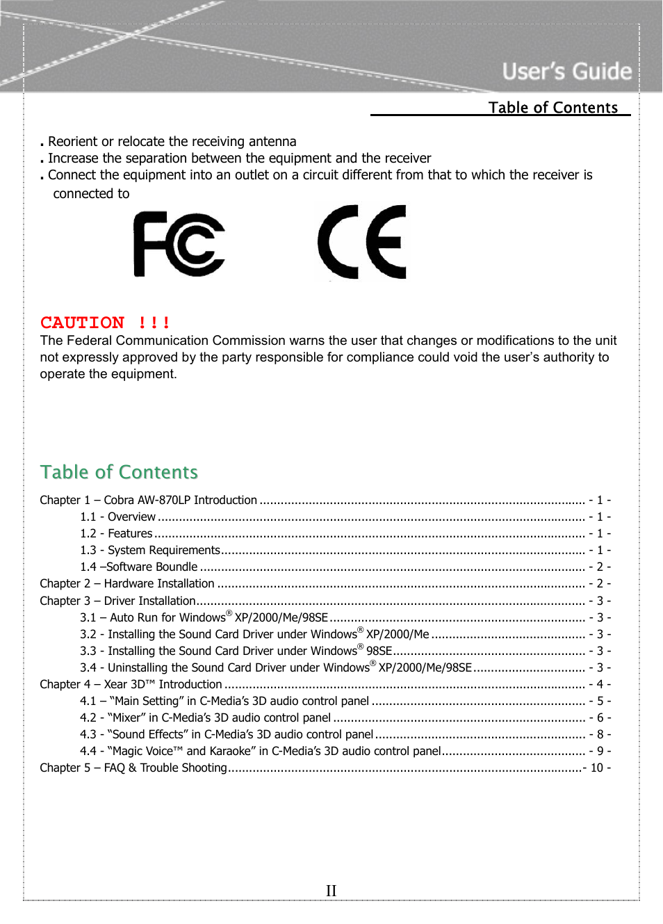 Caution | AOpen COBRA AW-870LP User Manual | Page 2 / 14