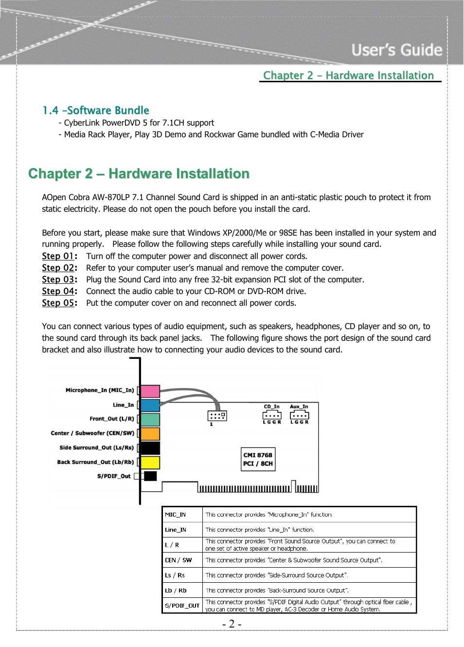 AOpen COBRA AW-870LP User Manual | Page 4 / 14