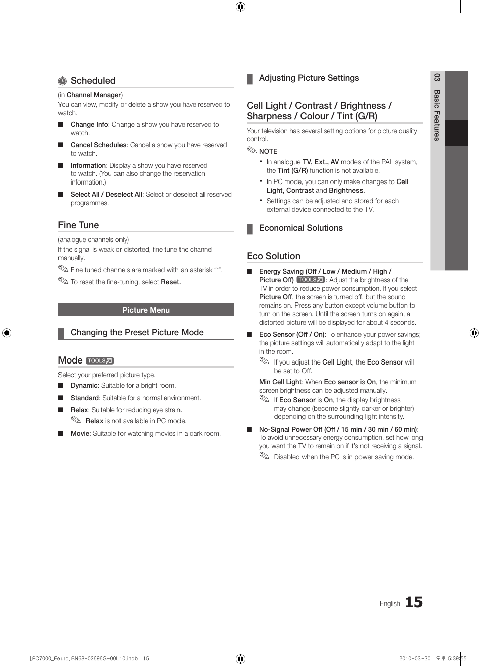 Samsung PS50C7000YW User Manual | Page 15 / 621